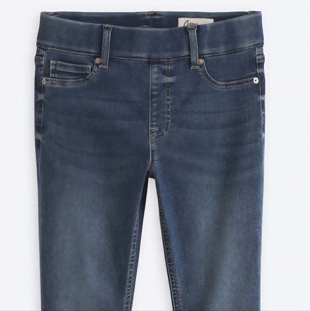 Cosmic Bkue LOVE Dark Blue Cropped Jeans for Women
